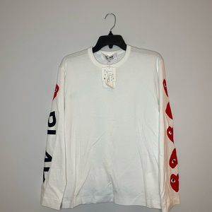 Comme des Garçons PLAY logo long sleeve graphic tee- Size M